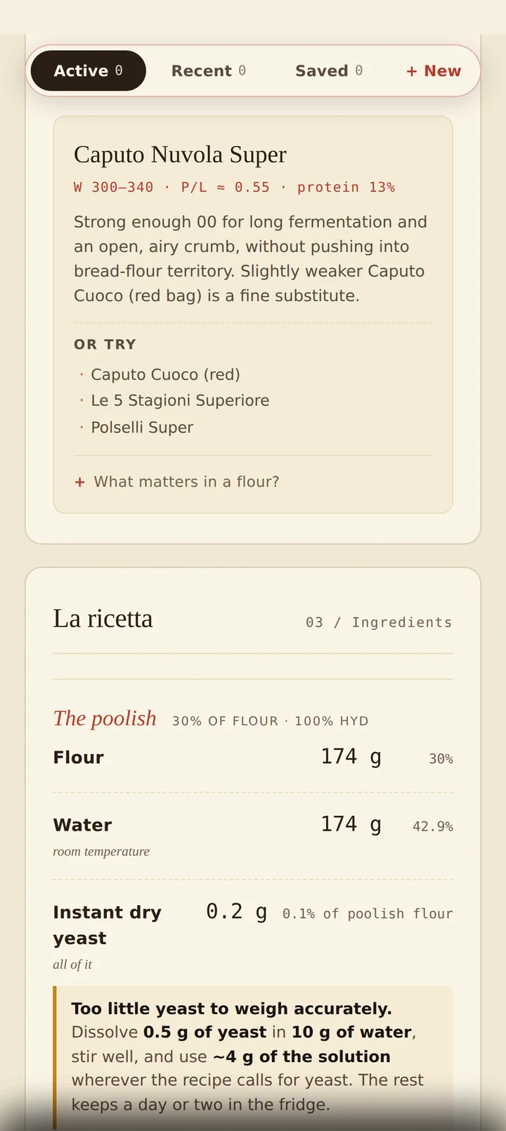 Flour recommendation with real-world brands